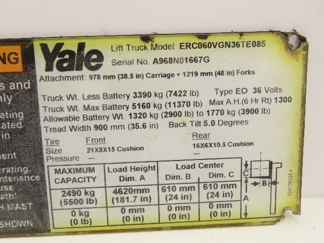 Yale ERC060VGN36TE085 Electric Forklift Parking Brake Assembly