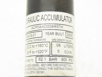 Parker ACP04AD008R57H Forklift Hydraulic Accumulator 3800 PSI Off Yale ERC060VGN
