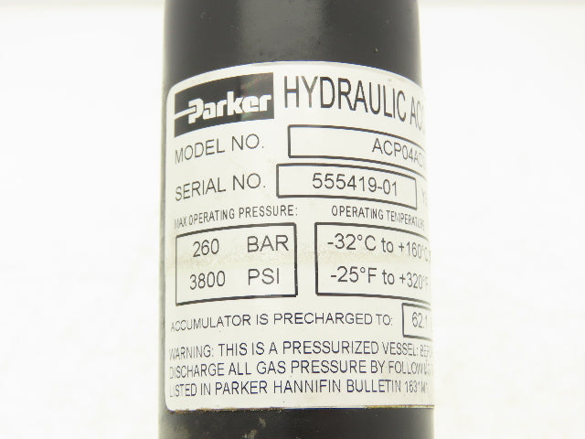Parker ACP04AD008R57H Forklift Hydraulic Accumulator 3800 PSI Off Yale ERC060VGN