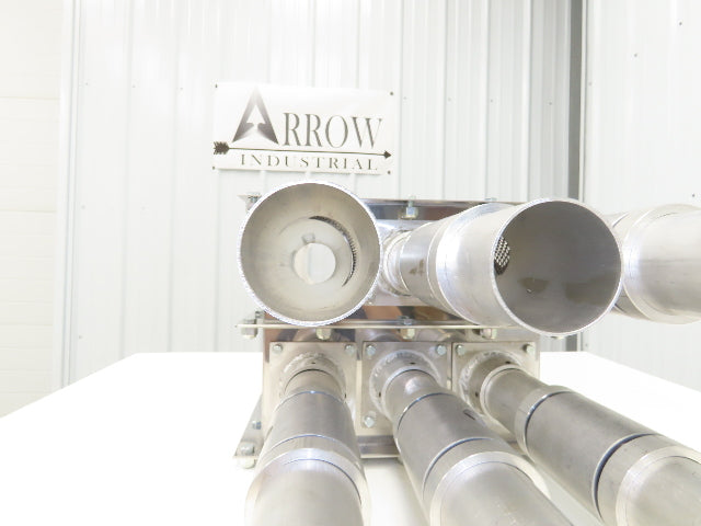 AEC ACS 6-Port Distribution Take-Off Box Bulk Material Conveying Square Flange