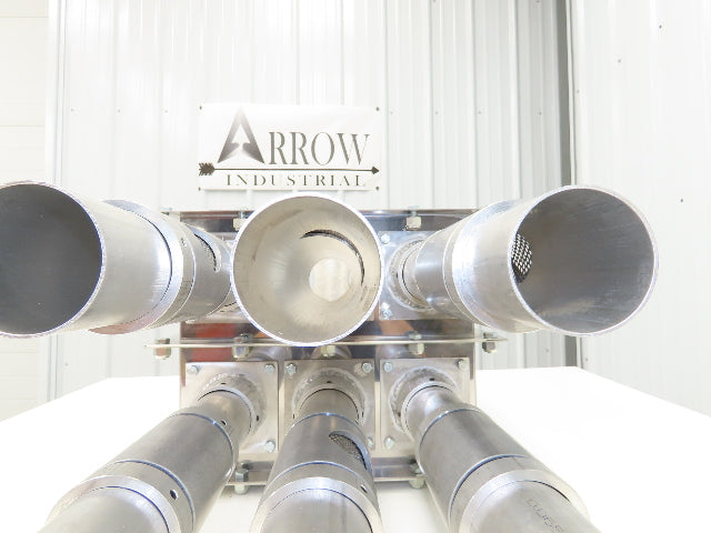 AEC ACS 6-Port Distribution Take-Off Box Bulk Material Conveying Square Flange