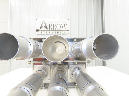 AEC ACS 6-Port Distribution Take-Off Box Bulk Material Conveying Square Flange