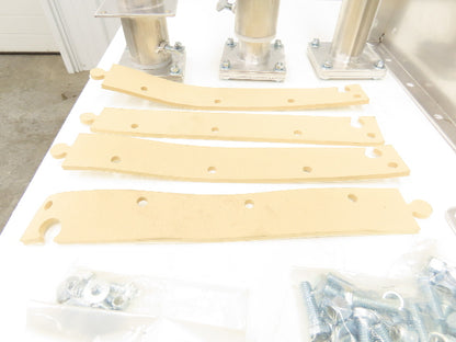 6-Port Distribution Take-Off Box Bulk Material Conveying 16"Sq Flange 2.5" Tubes
