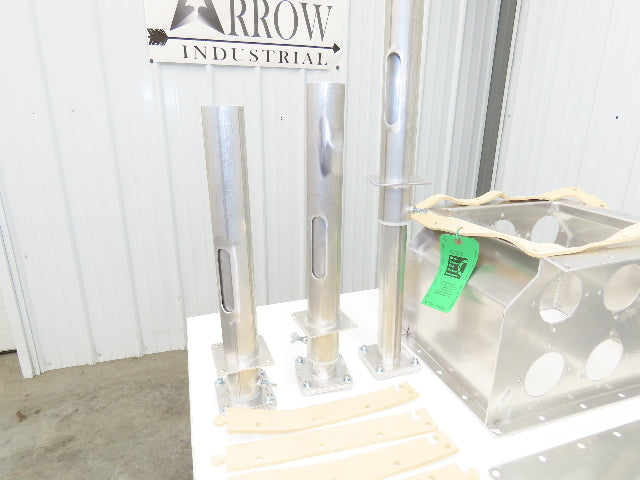 6-Port Distribution Take-Off Box Bulk Material Conveying 16"Sq Flange 2.5" Tubes