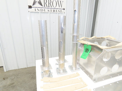 6-Port Distribution Take-Off Box Bulk Material Conveying 16"Sq Flange 2.5" Tubes