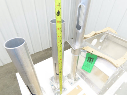 6-Port Distribution Take-Off Box Bulk Material Conveying 16"Sq Flange 2.5" Tubes