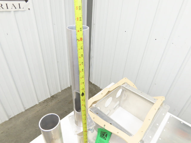 6-Port Distribution Take-Off Box Bulk Material Conveying 16"Sq Flange 2.5" Tubes