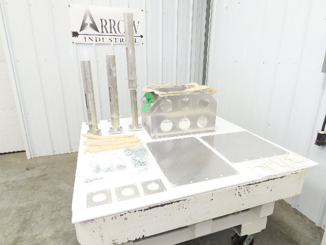 6-Port Distribution Take-Off Box Bulk Material Conveying 16"Sq Flange 2.5" Tubes