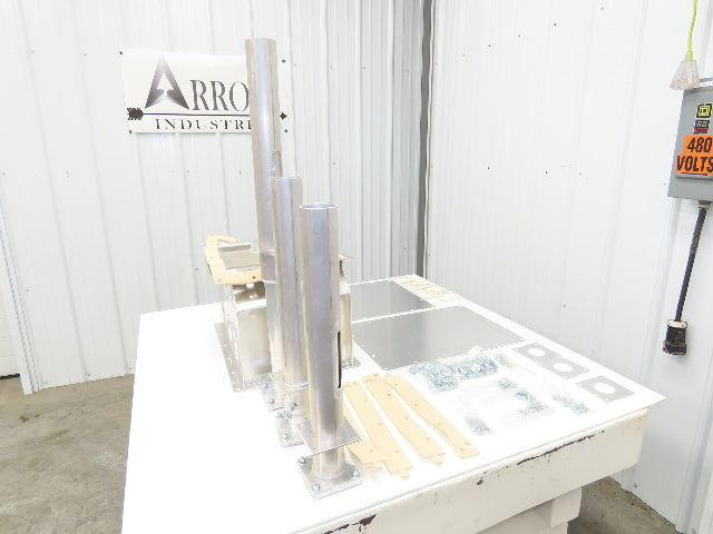 6-Port Distribution Take-Off Box Bulk Material Conveying 16"Sq Flange 2.5" Tubes