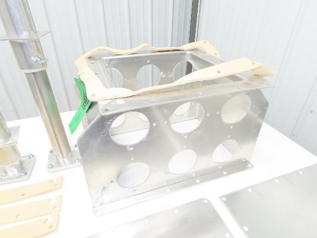6-Port Distribution Take-Off Box Bulk Material Conveying 16"Sq Flange 2.5" Tubes