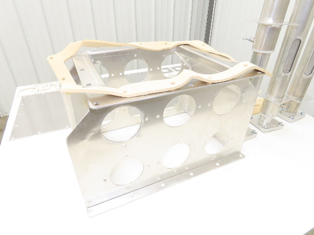 6-Port Distribution Take-Off Box Bulk Material Conveying 16"Sq Flange 2.5" Tubes