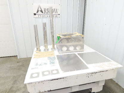 6-Port Distribution Take-Off Box Bulk Material Conveying 16"Sq Flange 2.5" Tubes
