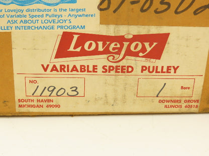 Lovejoy 11903 Variable Speed Spring-Loaded Pulley 1" Bore 8-1/4" OD 5.38" OAL