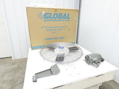Global Industrial 607051 30" Oscillating Wall Fan 3-Speed 8775 CFM 1/3Hp 120V