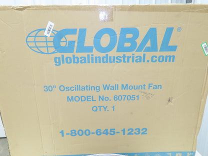 Global Industrial 607051 30" Oscillating Wall Fan 3-Speed 8775 CFM 1/3Hp 120V