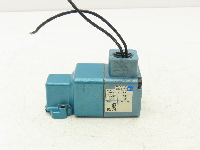 Mac 250B-111CA Solenoid Operated 3-Way Poppet Valve 25-150PSI 120VAC/24VDC