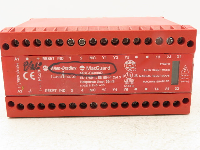 Allen Bradley 440F-C4000D Guardmaster MatGuard Monitored Safety Control Unit