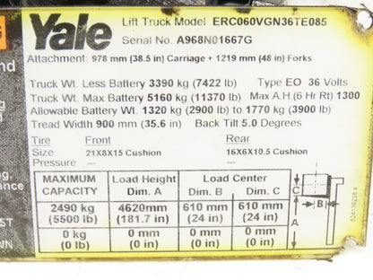 Yale Hydraulic 4 Lever Spool Valve Mast Control ERC060VGN36TE085