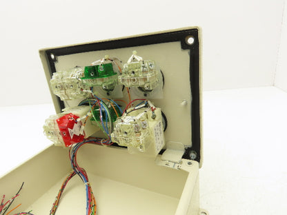 6-Pushbutton Control Station E-Stop On/Off Steel Enclosure Box 9-1/2"x 6-1/4"