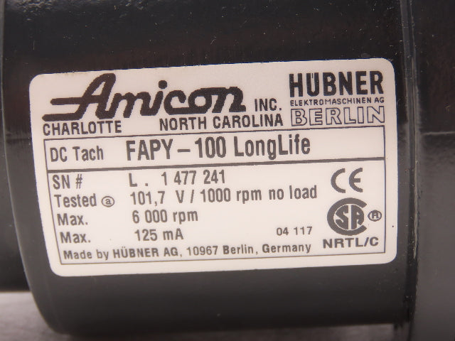 Gefran Hubner FAPY-100 Flange Mount DC Tachometer LongLife Drop-in for 5PY & BTG