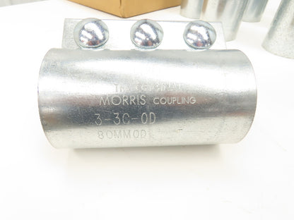 Morris 3-3C-OD 3" Pipe Compression Coupling 76.2mm 3-Bolt Black Gasket Lot of 11