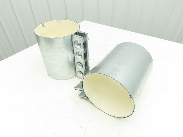 Morris 8-4C-OD Compression Coupling for 8" OD 4-Bolt White Neoprene 10" Lot of 2