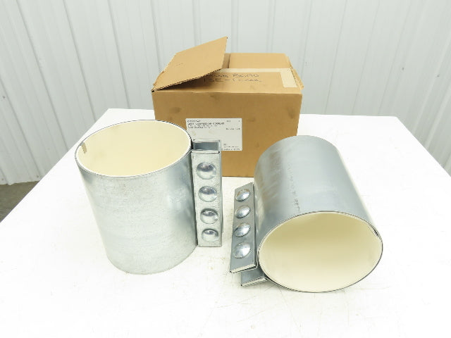 Morris 8-4C-OD Compression Coupling for 8" OD 4-Bolt White Neoprene 10" Lot of 2