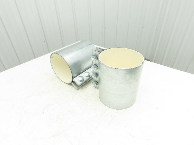 Morris 8-4C-OD Compression Coupling for 8" OD 4-Bolt White Neoprene 10" Lot of 2