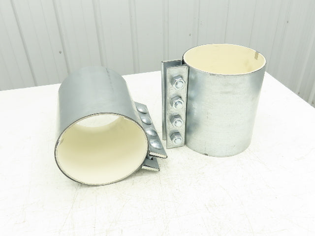 Morris 8-4C-OD Compression Coupling for 8" OD 4-Bolt White Neoprene 10" Lot of 2