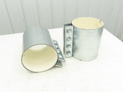 Morris 8-4C-OD Compression Coupling for 8" OD 4-Bolt White Neoprene 10" Lot of 2