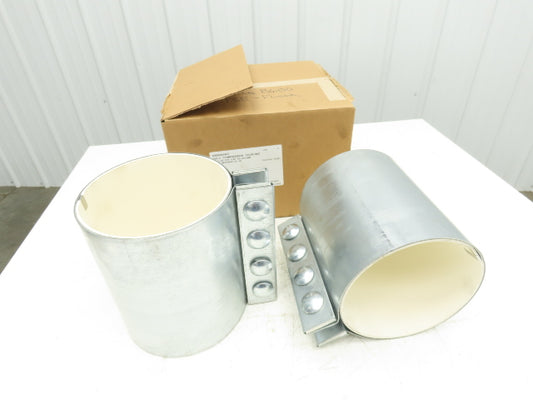 Morris 8-4C-OD Compression Coupling for 8" OD 4-Bolt White Neoprene 10" Lot of 2