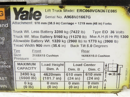 Yale 8538978 Forklift Hydraulic Pump & Motor 36/48VDC Off ERC060VGN36TE085