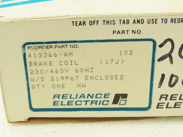 Reliance Electric 413366-AH Brake Coil 230/460V 60Hz Lot of 2