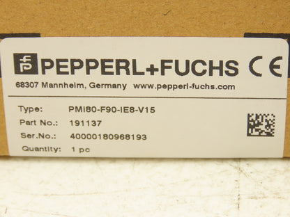 Pepperl+Fuchs 191137 PMI80-F90-IE8-V15 Inductive Positioning System 0-80mm Range