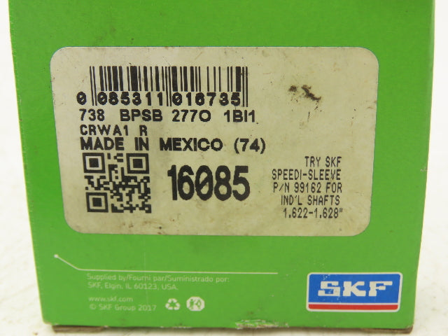 SKF 16085 Double Lip Oil Seal 1.625" Shaft Dia 2.374" OD .313 Width Lot of 8