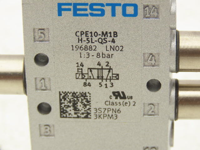 Festo CPE10-M1BH-5L-QS-4 Pneumatic Air Solenoid Valve 5/2-Way Monostable 24VDC