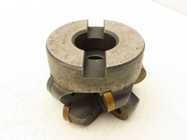 Face Mill 4" Dia Indexable Cutter 2 Row W/10 Round 1" Cutters 13/16" Center Hole