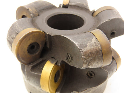 Face Mill 4" Dia Indexable Cutter 2 Row W/10 Round 1" Cutters 13/16" Center Hole