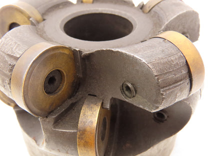 Face Mill 4" Dia Indexable Cutter 2 Row W/10 Round 1" Cutters 13/16" Center Hole