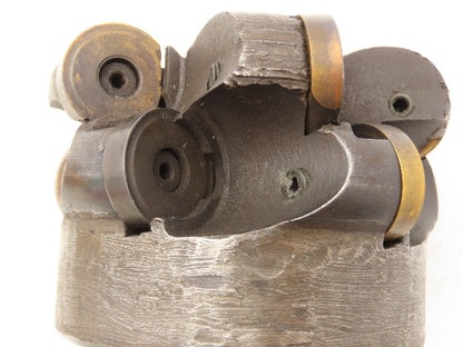 Face Mill 4" Dia Indexable Cutter 2 Row W/10 Round 1" Cutters 13/16" Center Hole
