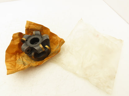Face Mill 4" Dia Indexable Cutter 2 Row W/10 Round 1" Cutters 13/16" Center Hole
