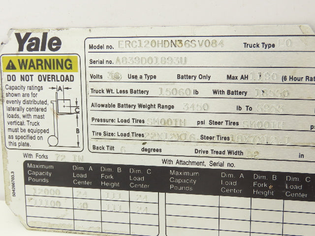 GE EV-200 Forklift SCR Control Rectifier 44A723543-002 Off Yale ERC120HDN36SV084