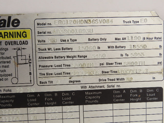 GE IC3645LXCD1 Forklift Power Controller Card Module Off Yale ERC120HDN36SV084