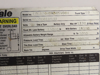 GE IC3645LXCD1 Forklift Power Controller Card Module Off Yale ERC120HDN36SV084
