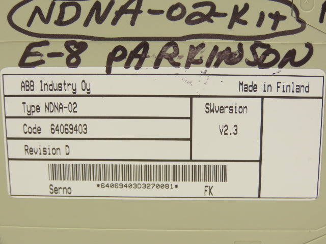 ABB NDNA-02 Drive DeviceNet Adapter Module 24V DC 3W Revision D