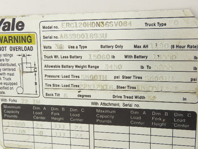 Yale Forklift Motor Contactor Control Off 36V Yale ERC120HDN36SV084 Lot of 2