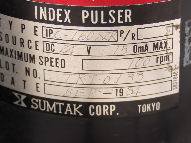 Sumtak ICP-160SZR Rotary Encoder/Index Pulser 24VDC 100RPM Max 10mm Shaft