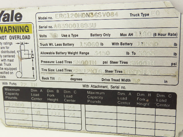 Yale 5BPA48PBF3C Forklift Hydraulic Power Steering Pump & Motor Off ERC120HD