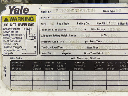 Yale 361958 Forklift Hydraulic Pump & Motor 36/48VDC Off ERC120HDN36SV084