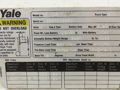 Yale Hydraulic 2-Spool 2 Lever Forklift Mast Control Valve Assembly Off ERC120HD